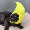 Funny Cute Banana Cat Head Cover Soft Pet Headwear Adjustable Deformable Cat Banana Headgear Pet Party
