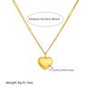 gold puffy heart pendant necklace for women