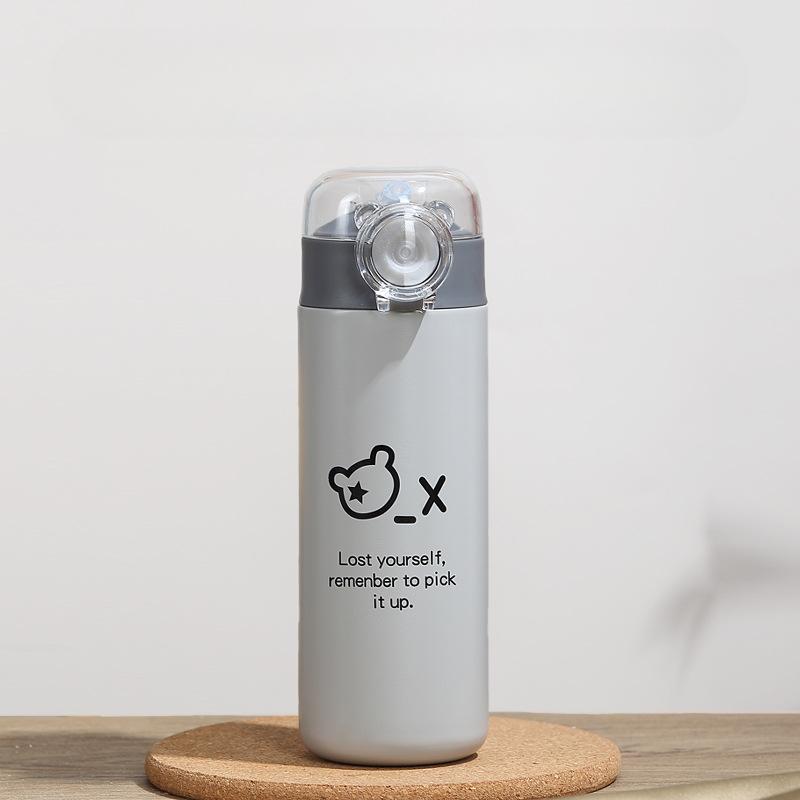 Creative Cartoon Stainless Steel Thermos Cup Portable Water Cup Bouncing Pea Cup Male and Female Students