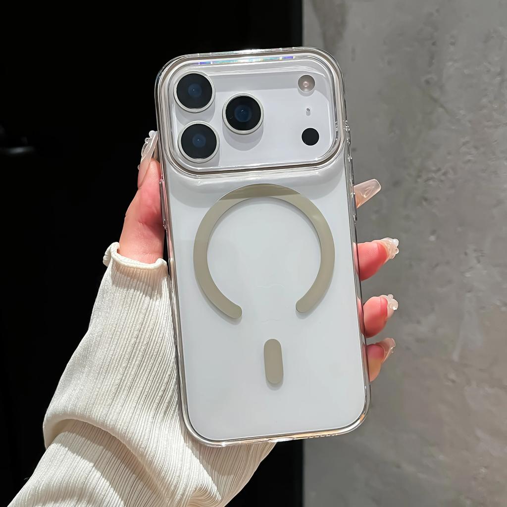 Color Bumper Hard For  Case For For Iphone 17 Pro Max Air 11 12 13 14 15 16 Plus Magnetic Wireless Charge Clear Cover