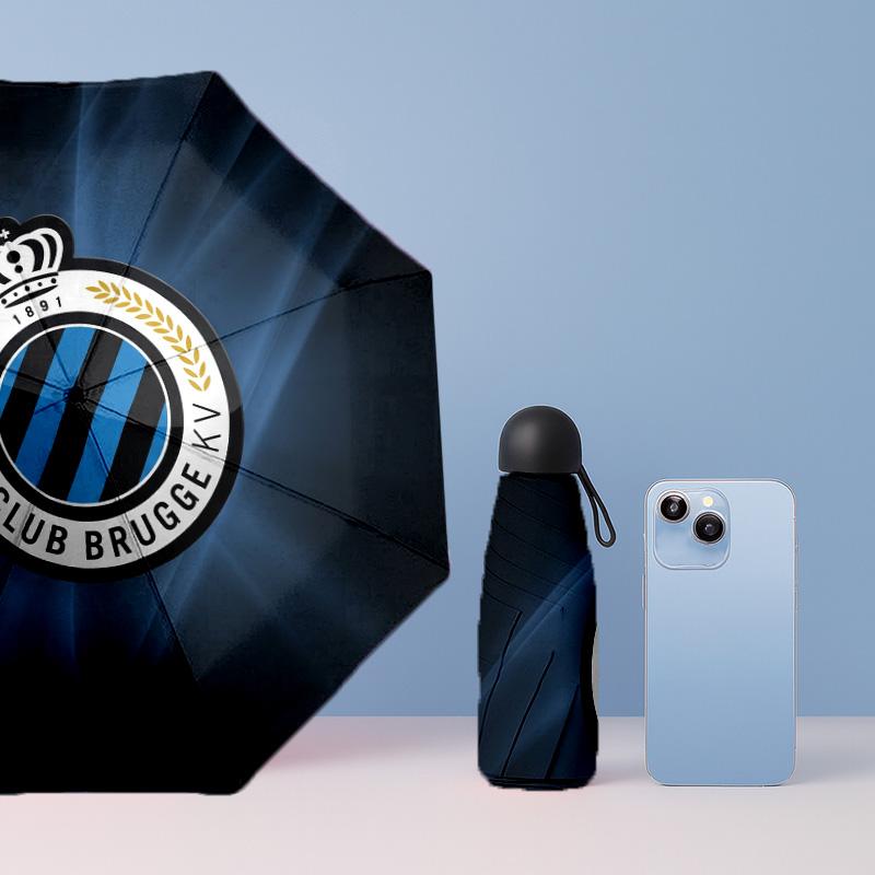 Club Brugge FC Mini 5 Fold Pocket Umbrella Compact Lightweight Anti UV Rain Sun Protection Umbrella Portable Travel Umbrella