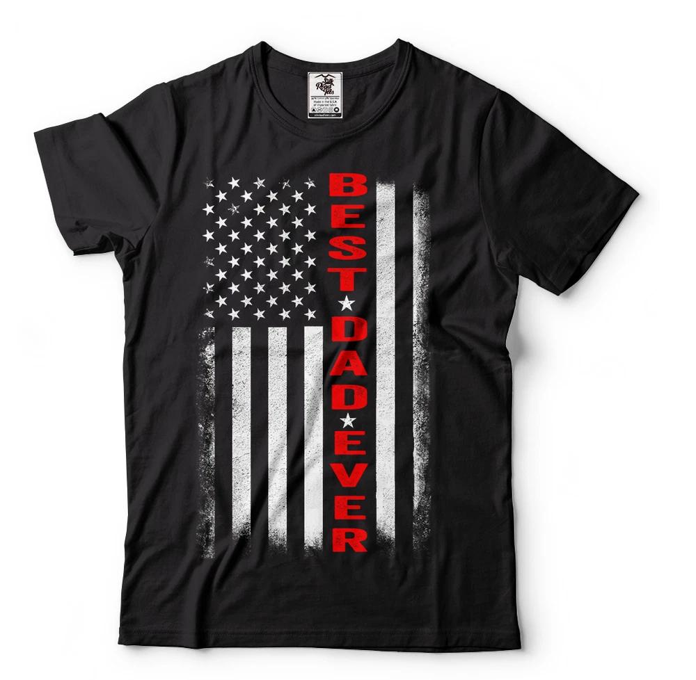 Gift for Father Funny Fathers Day GiftsUSA flag shirt Best Dad Ever Dad Gift S