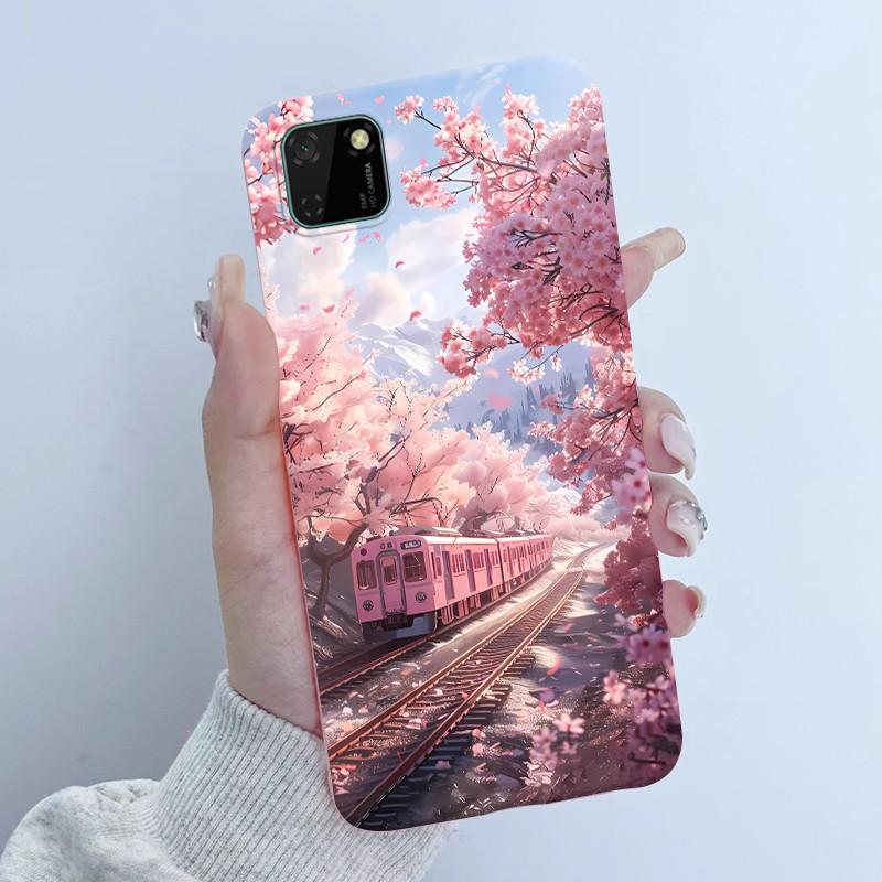 For Huawei Y5p Phone Case DRA-LX9 Butterfly Flower Girl Design Soft Silicone TPU Back Housing for Honor 9S HuaweiY5p Y 5p Covers