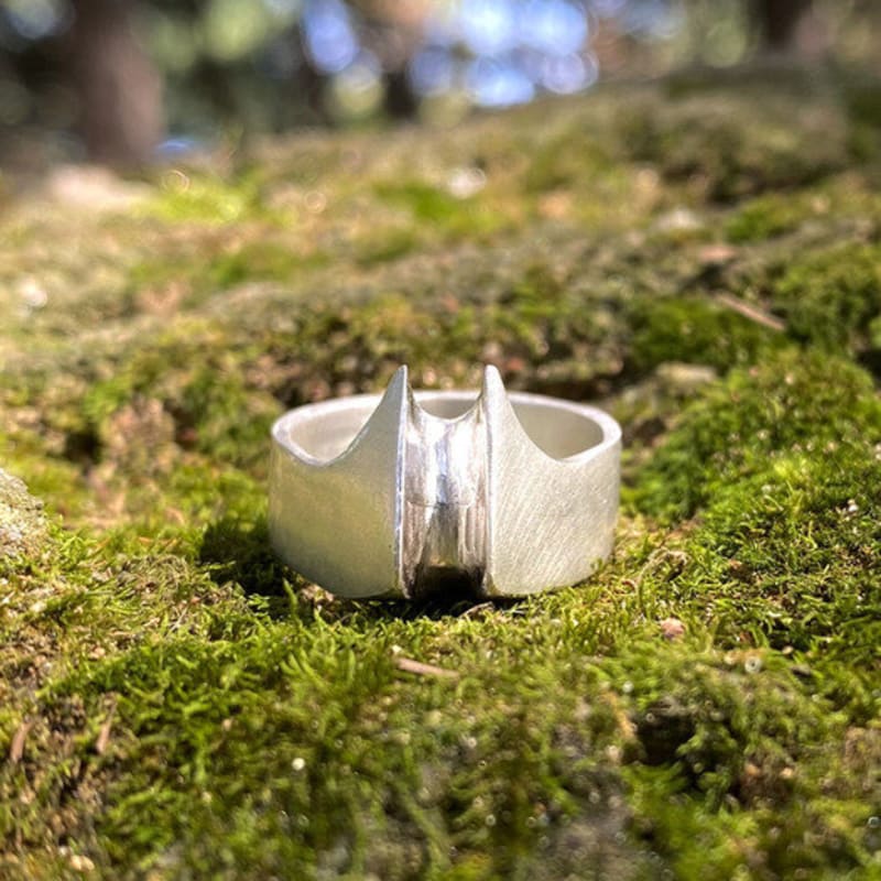 vacactsilver two pointed bold ring