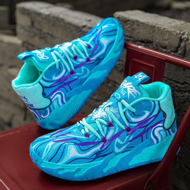 Nye tre-ball tre-generasjons basketballsko high-top nye studenter gutter og tenåringer faktisk kamp sement sportssko