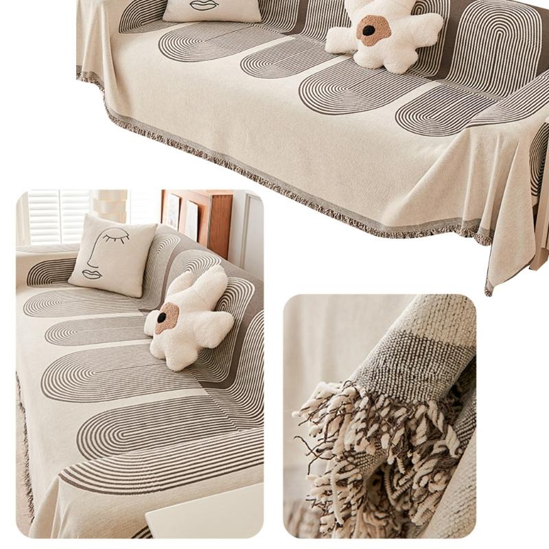 Multi Functional Sofa Throw Sofa Blanket Cover Bed Sheet Geometric Pattern for Home Decor and Outdoor Picnics Carpet