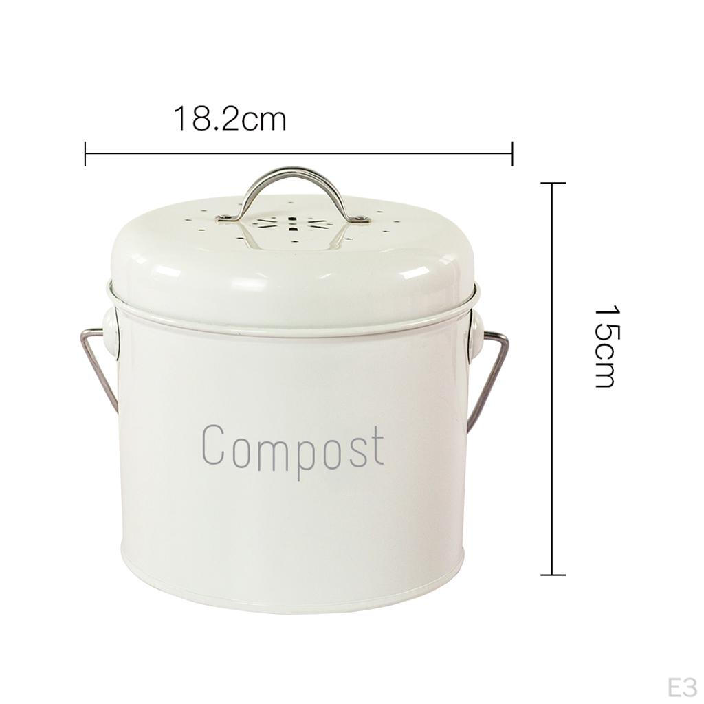 Bucket with Lid Kitchen Tar Carrying Handle Rustproof Easy To Clean