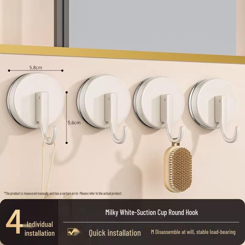 Gancio con Ventosa Senza Tracce e Senza Forare per Cucina, Bagno e Porte - Forte Portata, Montaggio a Vuoto Adesivo.