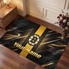 Tappeto in Cristallo Vellutato Personalizzato Boston Bruins, Tappeto Morbido Antiscivolo con Testo Nome Personalizzato per Soggiorno Camera da Letto