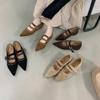 French 2025 spring and autumn new with skirt Mary Jane evening shoes inner height increase pointed suede single shoes women's shoes