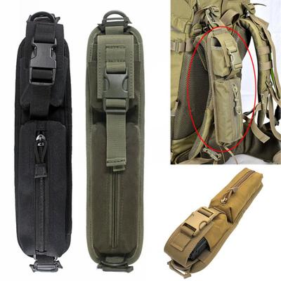 Backpack Strap Pouch with Zipper Simple Installation Quick Release Shoulder Strap Bag Attachment Tactical Accessories