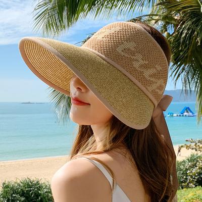 Neue Damen-Baseballkappe für Frühling und Sommer, Sonnenhut, passender Strohhut, faltbarer Strandhut mit Sonnenschutz und Sonnenschutz
