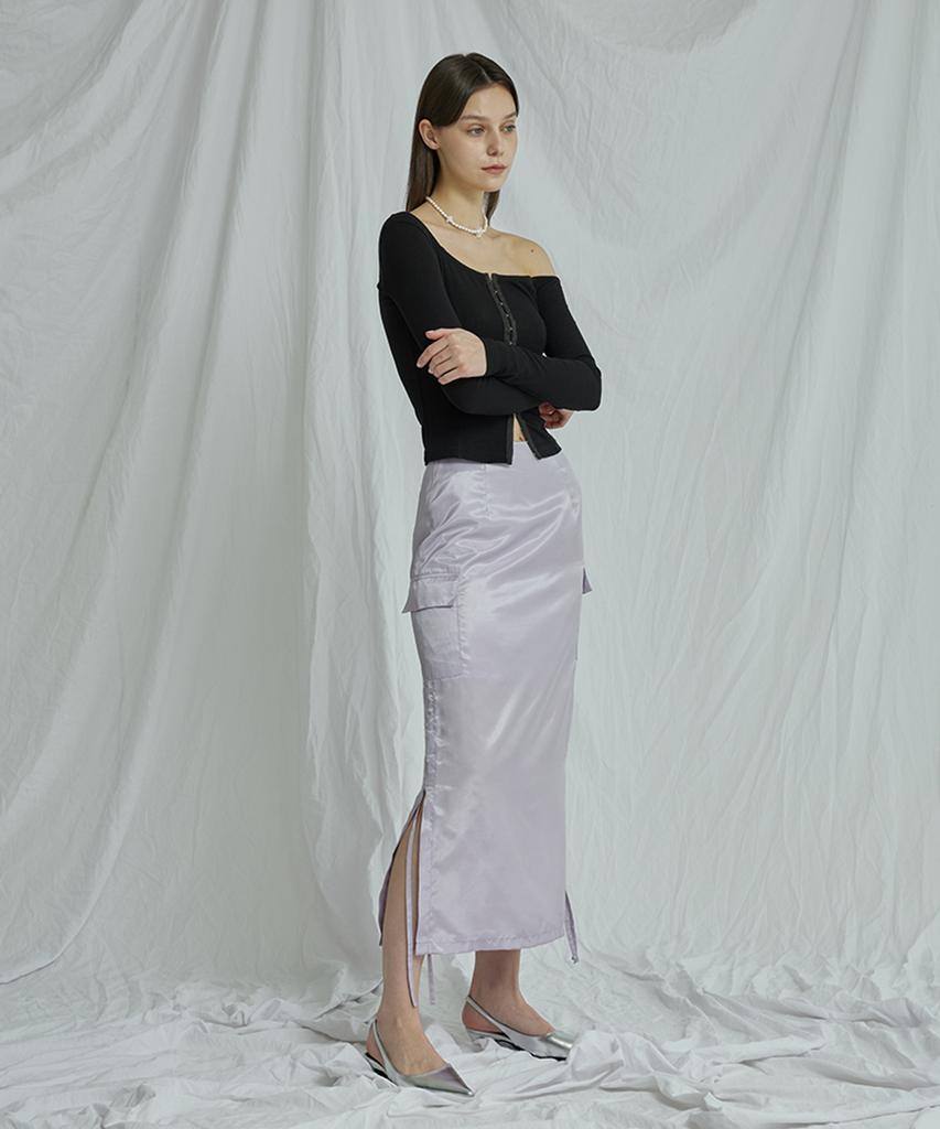 Itove Seoul Cargo Shirred Long Skirt