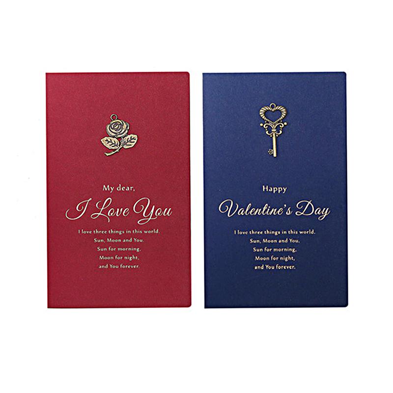 2Pcs Party Supplies For Blessing Gift Kraft Paper Valentine's Day Valentine Cards Vintage With Envelope Cartoon Pattern