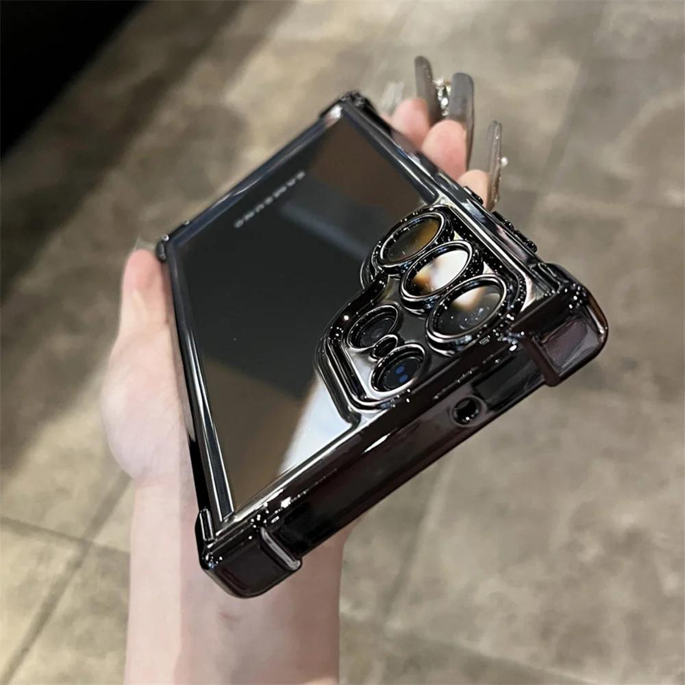 Kovový nárazník Průhledný kryt pro Samsung S25 Ultra S24FE S23 FE S22 Plus A54 A53 A55 A34 A35 A25 5G Nárazuvzdorný akrylový kryt