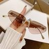 Trend Diamond Metal Frame Cat Eye Sunglasses Women Luxury Brand Designer Cateye Sun Glasses Trendy Shades Female Uv