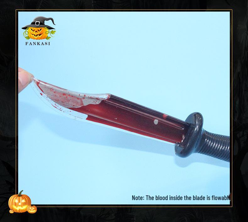 Halloween Horror Bloody Knife Cosplay Prop - Flowing Blood Toy for Stage & Movie Shoots