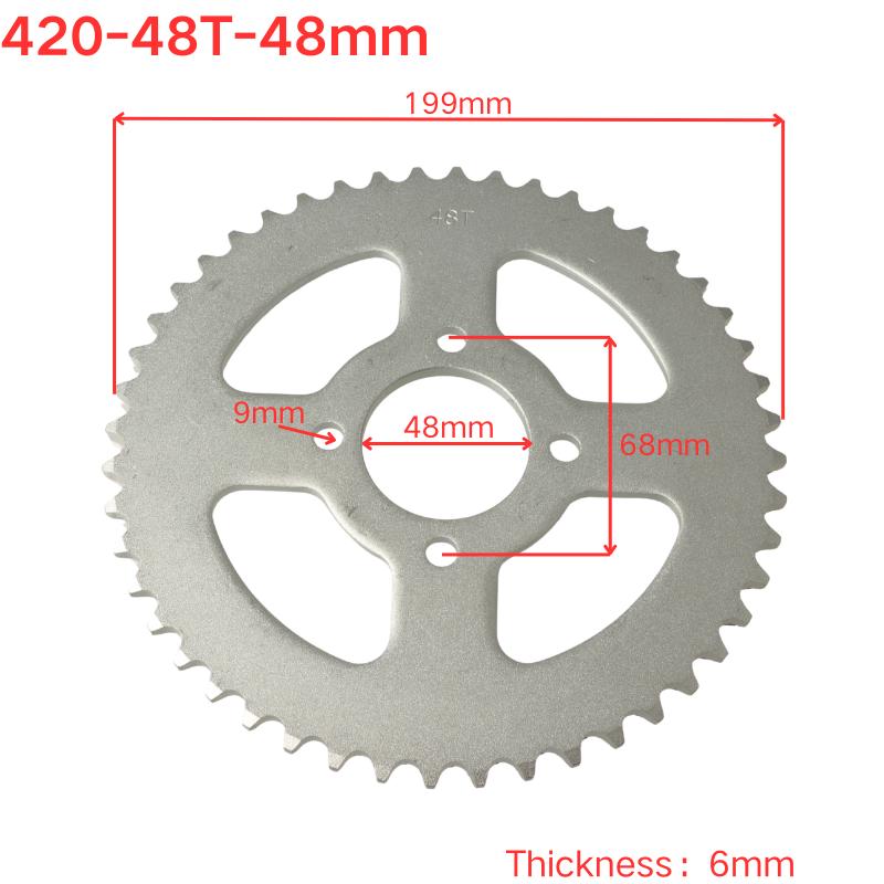 420-37T/41T/42T/48T/50T/60T Teeth Motorcycle Sprocket Rear Back Sprocket For110cc 125cc 140cc Dirt Pit Bike ATV Quad Buggy Kart