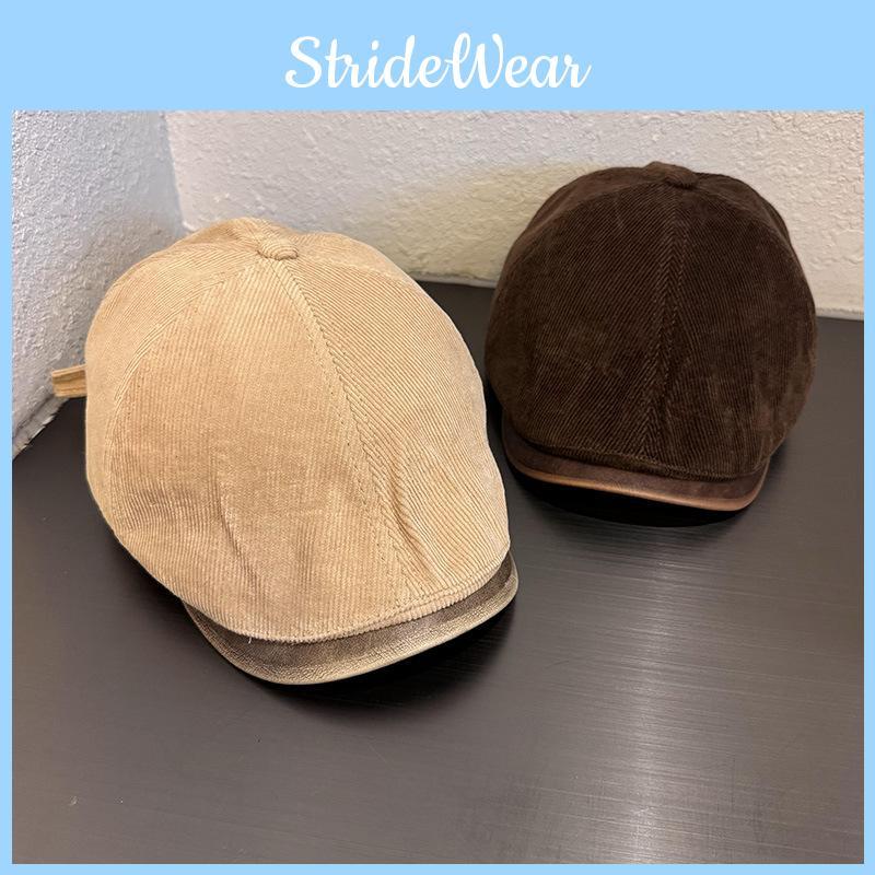 Autumn Corduroy Flat Beret Hat Cap For Lightweight Breathable Commuting Gift