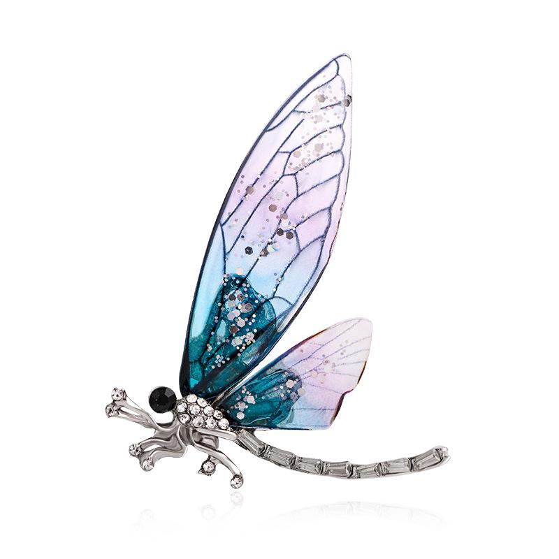 European-American Retro Dragonfly & Bee Rhinestone Brooch Pin