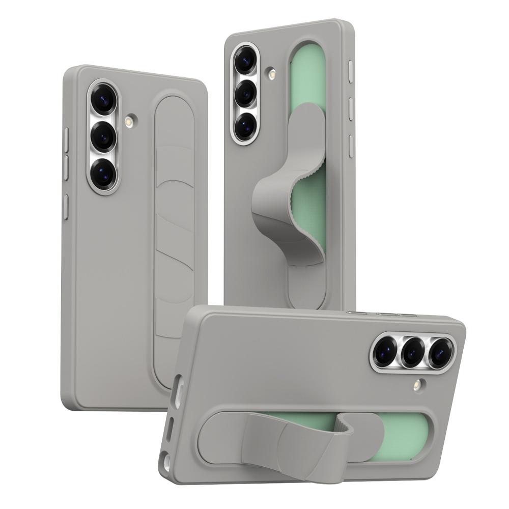 Funda Protectora de Armadura con Soporte y Correa de Muñeca de Silicona Mate para Teléfono Samsung S25 S24 S23 S26 Ultra Plus Cubierta de Botón de Control Inteligente