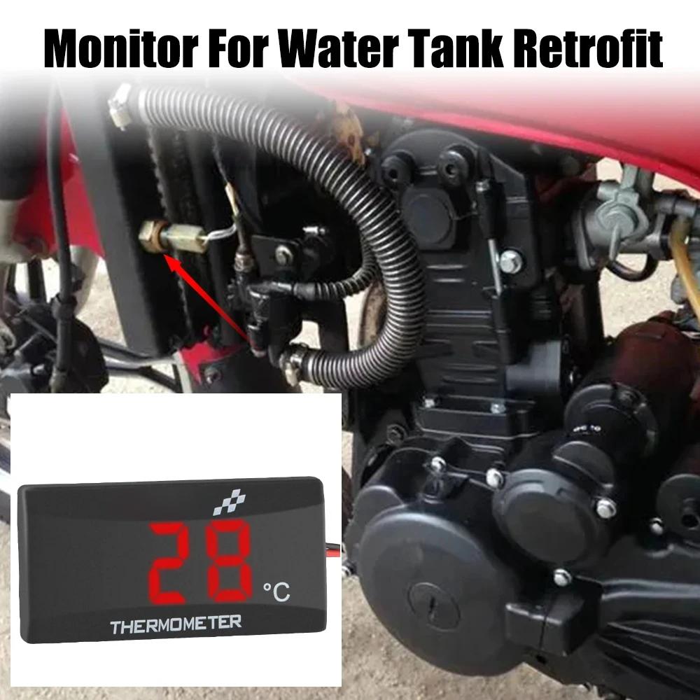 Motorrad Thermometer Wassertank Nachrüstung 0~120°C Monitor Roter Blauer Indikator Warnung 12V Motorrad Thermometer Mit Sensor