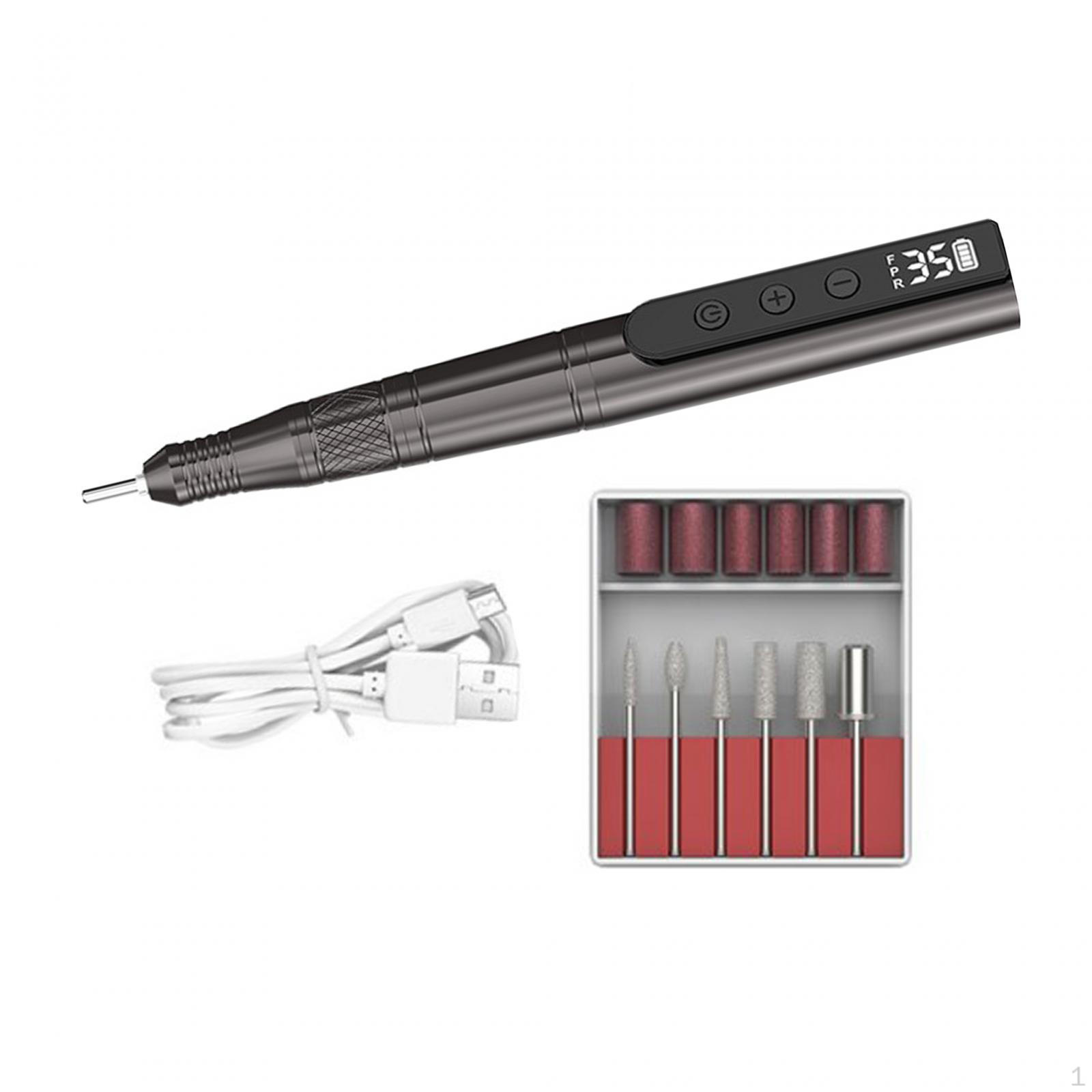 

Электропилы для ногтей Efiles Удаление акриловых ногтей Полировка Форма Портативный инструмент grey