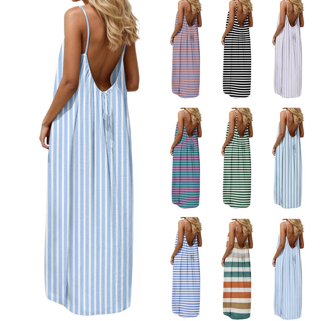 Women's Casual Fashionable Striped Checkered Printed Dress