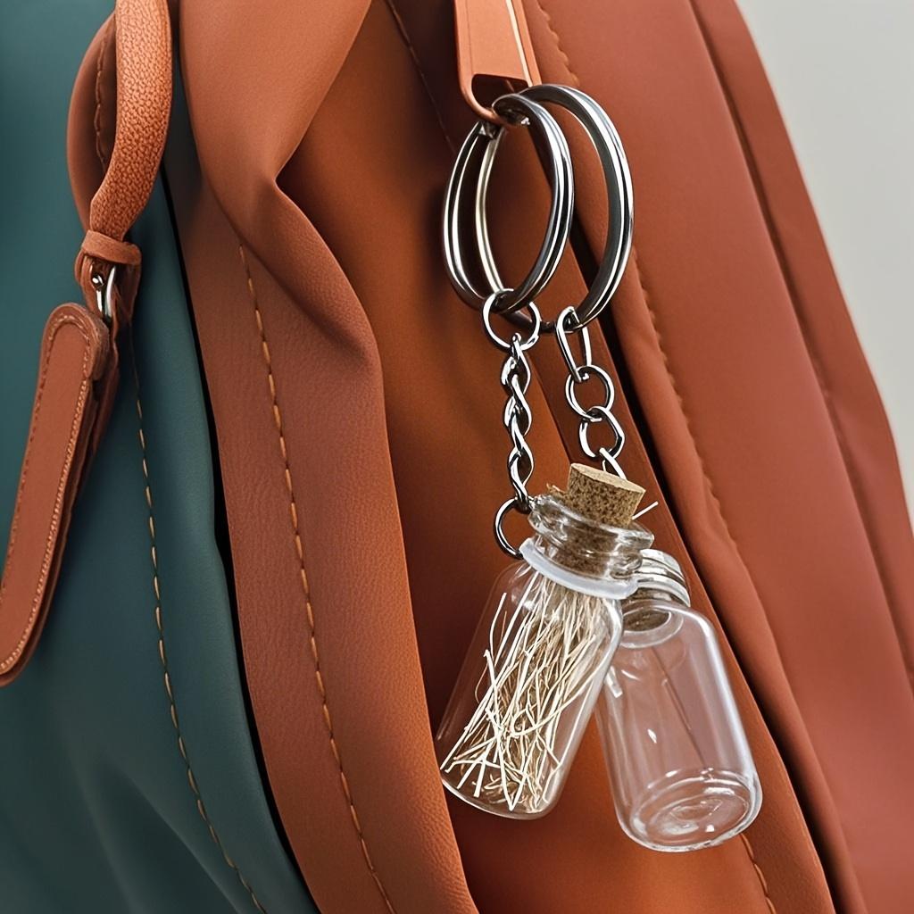 WTEMPO Five Drift Bottle Keychains Made of Thick Glass and Metal Suitable for Holding Pet Hair and Other Commemorative Charms