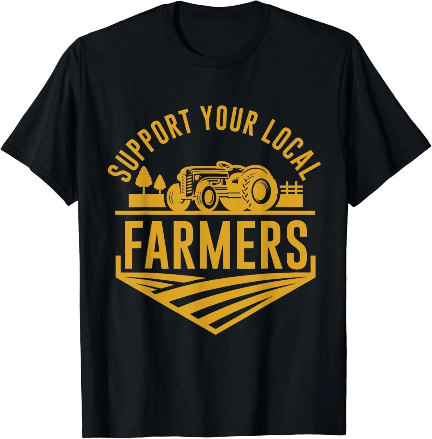 Farm Local Food Patriotic Farming Gift Idea Farmer Gift Unisex T-Shirt XL