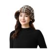 British Plaid Crimped Bucket Hat Women's Autumn and Winter Versatile Hat Women's Small Edge Basin Hat