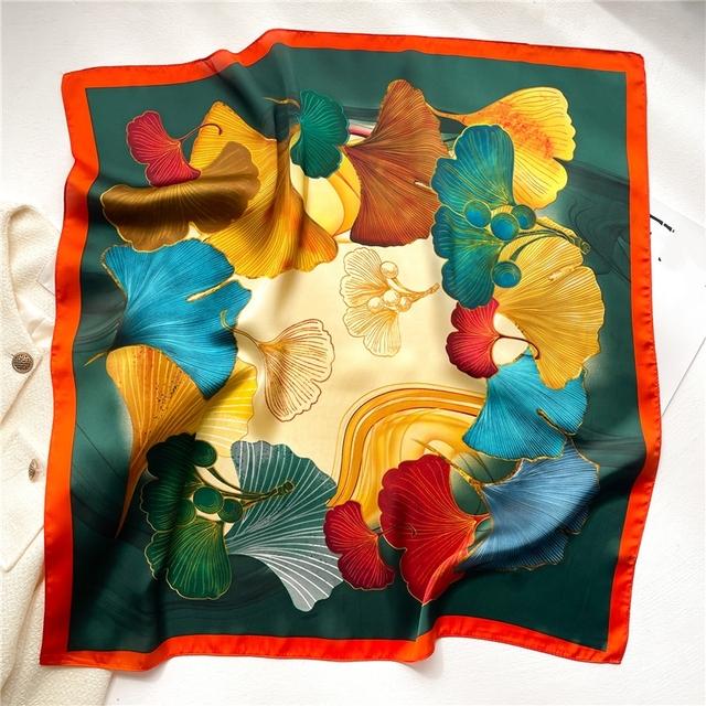 Silk Scarf For Women Luxury Hijab Hair Bands Square Neckerchief Female Satin Shawl Ribbon Headband Fashion Wraps Bandana