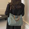 Two Pockets Women Shoulder Tote Bag Nylon Large Capacity Handbag Gift Commuting Handbag  College