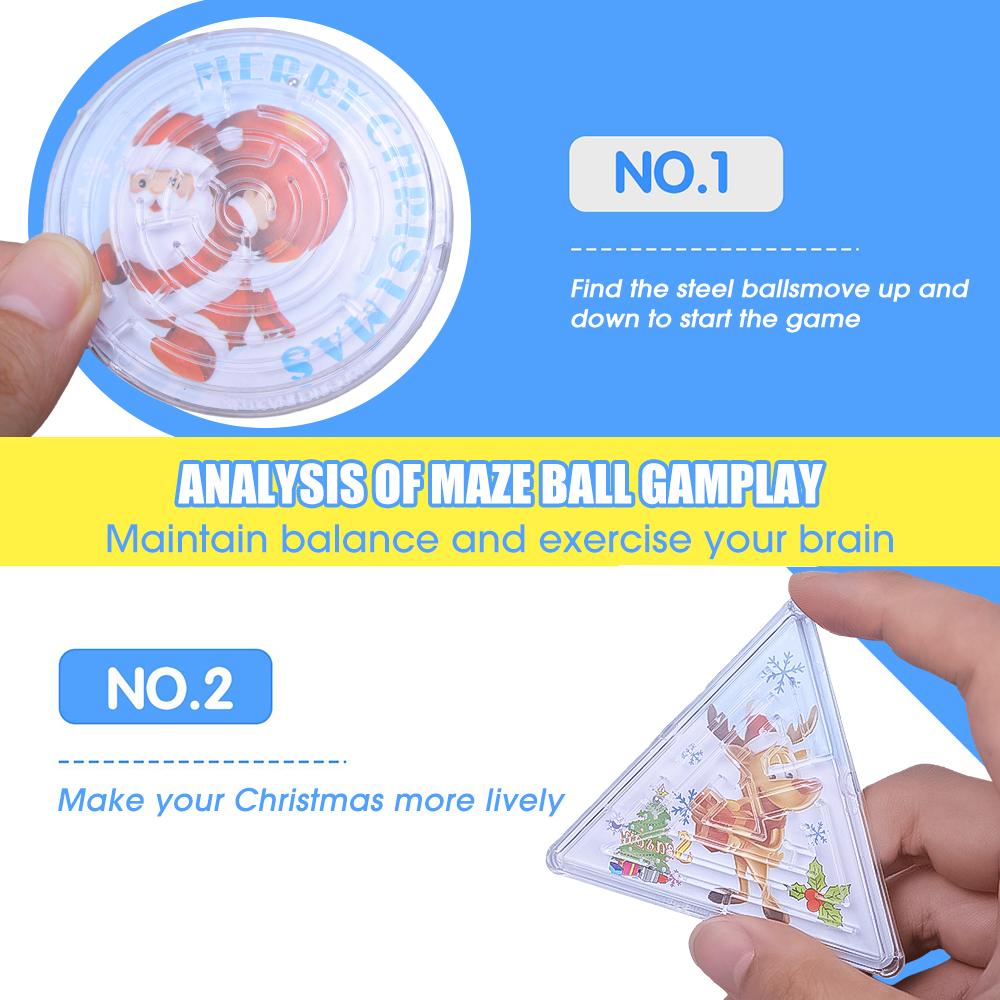 Dětské vánoční téma chodící korálkové bludiště hračky kreslený los Santa vzor trénink koordinace ruka-oko puzzle hračka vánoční dárky