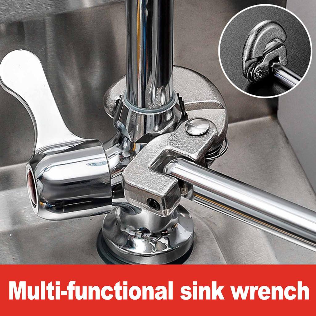 12inch Basin Wrench Sink Wrench for Fixing Back and Union Nuts Plumbing Applications Under Sink Sink Installation Bath Drains