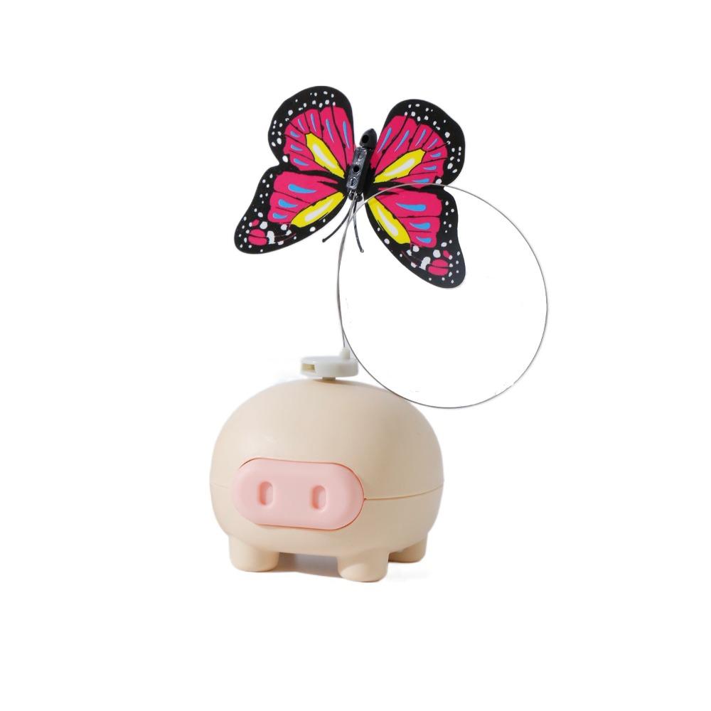 

Non-slip Cat Teasing Toys Rotating Butterfly Pig Pet Toy Electric Cat Toy for Puppy Kitten бежевый