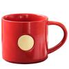Korean Copper Seal Cup Couple Ceramic Cup Korean Simple Copper Seal High-End Office Home Coffee Cup