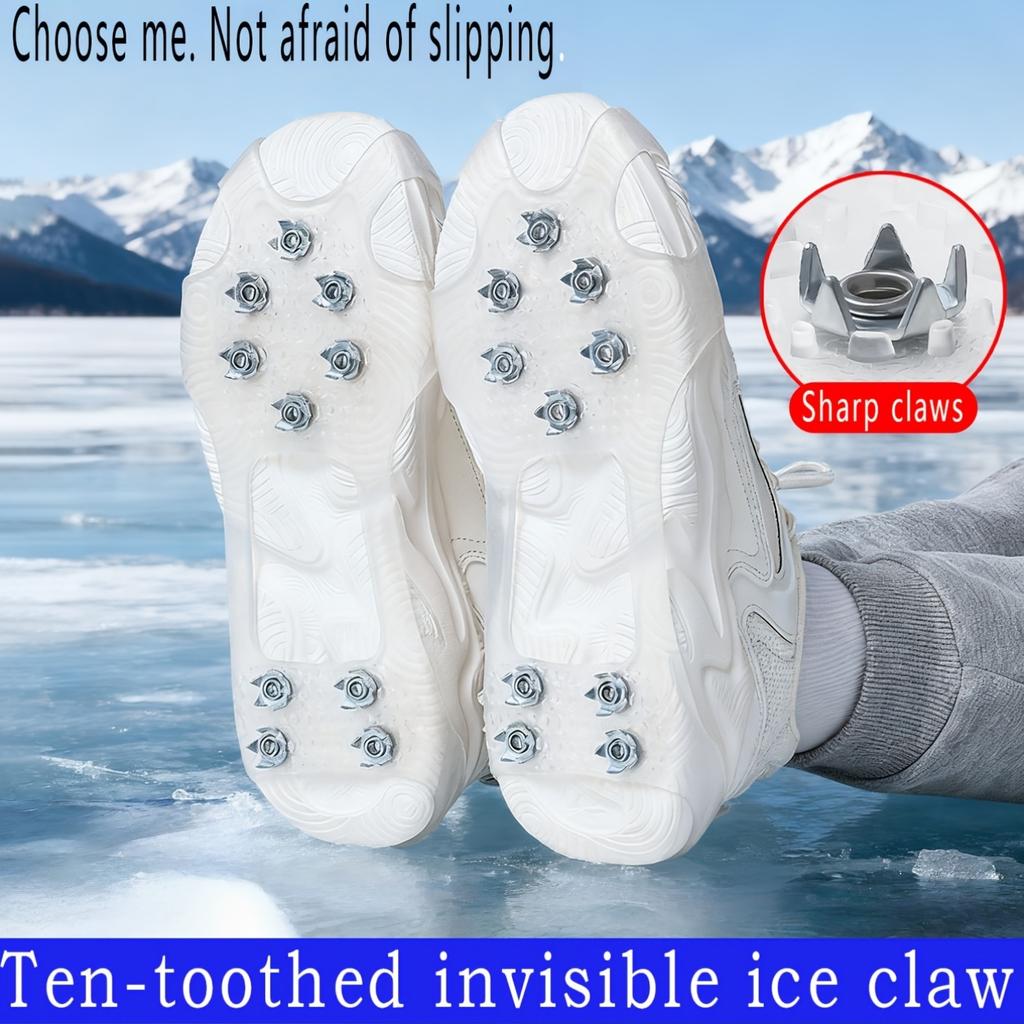 1 Pair Outdoor Anti-Slip Shoe Covers - Heavy-Duty Soles for Traction on Icy & Snowy Winter Surfaces