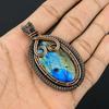 Labradorite Pendant, Handmade Gemstone 999 Copper Wire Wrapped Pendant Antique Jewelry, For Gift Silver Jewelry