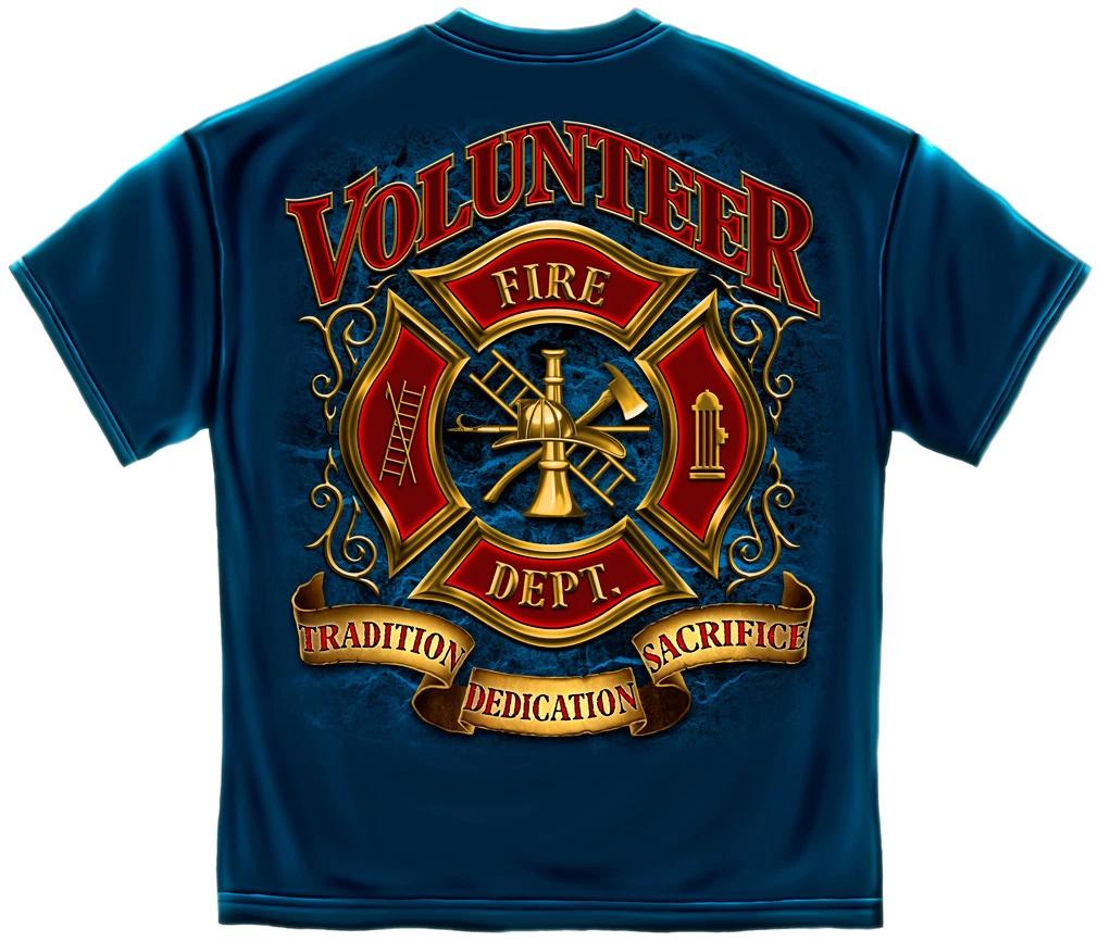VOLUNTEER FIREFIGHTER BLUE - T-Shirt 2XL