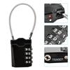 Stahldrahtseil-Passwortschloss Zollgepäck-Vorhängeschloss(Schwarz)
