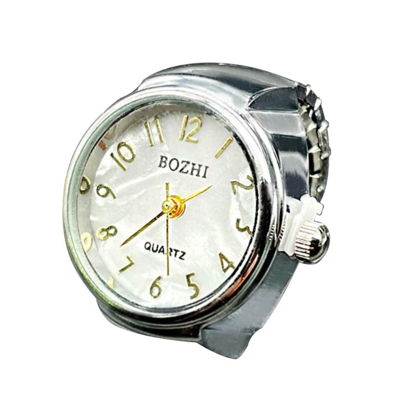 

Ring Watch for Women Men Round Quartz Watch Arabic Numerals Dial Band-Ring Creative-Finger Watch Ring for Valentines Day