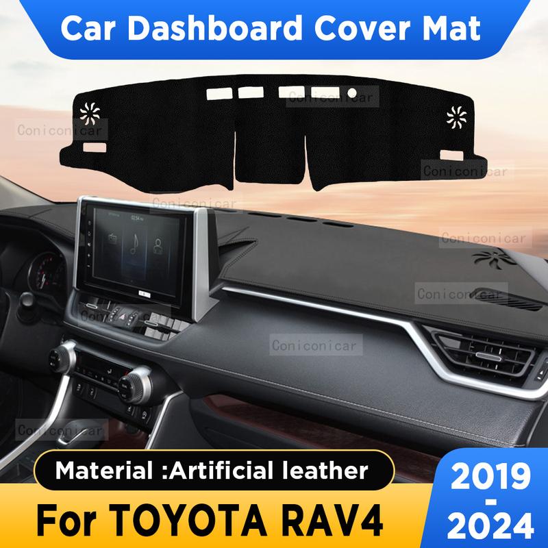 For TOYOTA RAV4 -2024 Car Dashboard Cover Mat Sun Shade Artificial Leather Pad Rug Panel Mat Carpets Protector Accessories