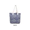 Blue Diamond Textured Cotton Tote Bag