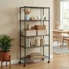 Storage Shelving Unit with 5 Shelves and Casters 75 x 35 x 155 cm Black 250 kg Capacity