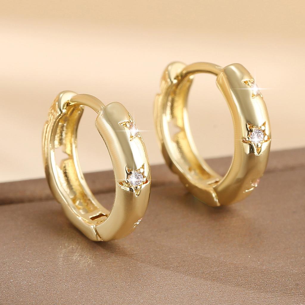 925 Silver Small Hoop Earrings For Women Luxury Elegant Love Heart Cubic Zirconia Earring Classic Party Wedding Jewelry
