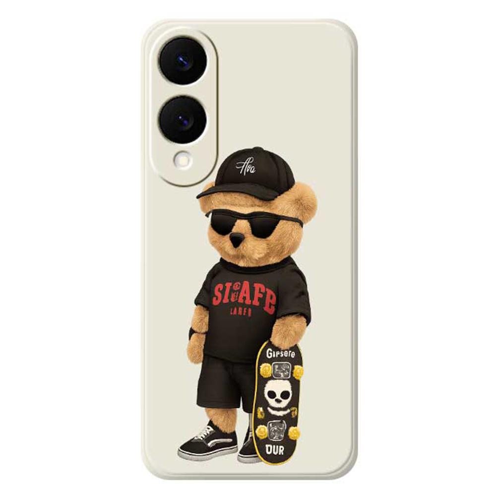 

For Samsung Galaxy S25 Edge Case Cool Bear Pattern Printing Straight Edge TPU Phone Back Cover