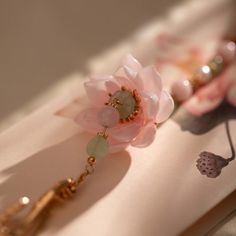 Retro Ethnic Style Necklace Chinese Style Beaded Flower Choker Natural Stone Prayer Necklaces Women Cheongsam Necklace Jewelry