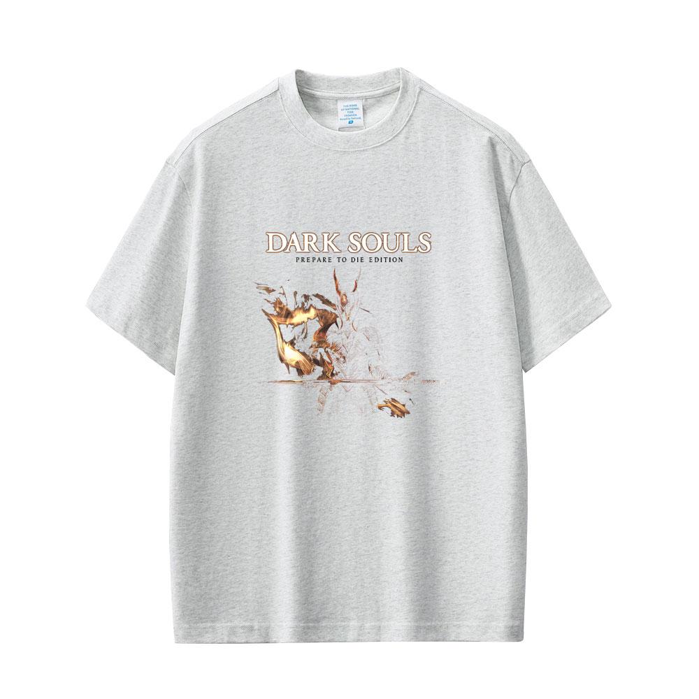 Game Dark Souls Prepare To Die Graphic Tshirt Men Women 90s Vintage Gothic Rock Short Sleeve Male Punk Oversized Crewneck Tees