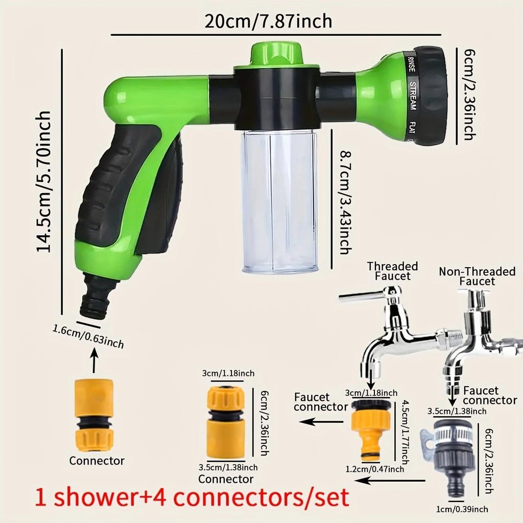 1set/2sets -High Pressure Sprayer, Adjustable Pet Cleaning Clean Bath Water Foam Soap Sprayer, Dog Cleaning Tool